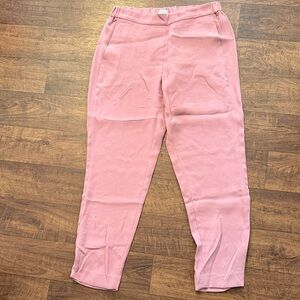 J. Crew Pink Polyester Straight Leg Pull On Pants